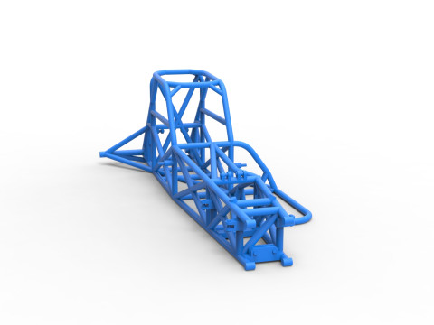 Frame of Supermodified front engine race car V3 Scale 1 to 25 3D Принт Модель