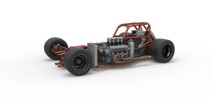 Supermodified front engine race car Base Version 3 Scale 1 to 25 3D Print Model .c4d .max .obj .3ds .fbx .stl .blend 