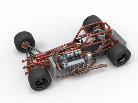Supermodified front engine race car Base Version 3 Scale 1 to 25 3D printmodel