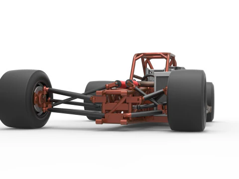 Supermodified front engine race car Base Version 3 Scale 1 to 25 3D Print Model
