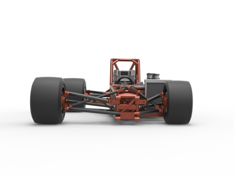 Supermodified front engine race car Base Version 3 Scale 1 to 25 3D printmodel