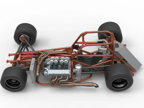 Supermodified front engine race car Base Version 3 Scale 1 to 25 3D Print Model