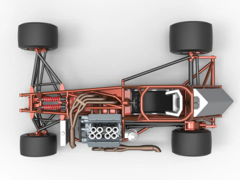 Supermodified front engine race car Base Version 3 Scale 1 to 25 3D Print Model