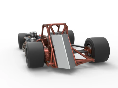 Supermodified front engine race car Base Version 3 Scale 1 to 25 3D Print Model