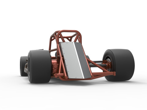 Supermodified front engine race car Base Version 3 Scale 1 to 25 3D printmodel