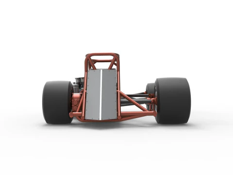 Supermodified front engine race car Base Version 3 Scale 1 to 25 3D Print Model