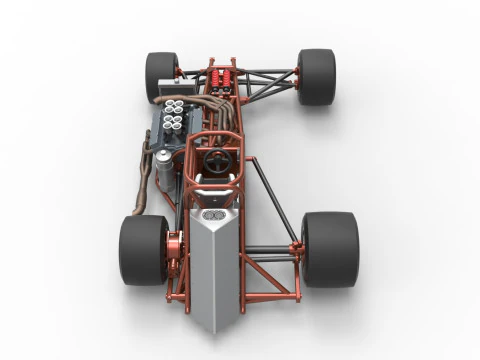 Supermodified front engine race car Base Version 3 Scale 1 to 25 3D Print Model