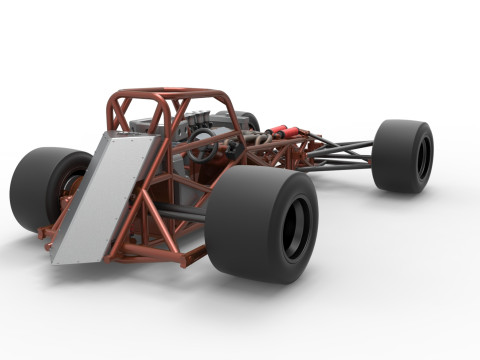 Supermodified front engine race car Base Version 3 Scale 1 to 25 3D printmodel