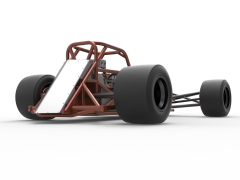Supermodified front engine race car Base Version 3 Scale 1 to 25 3D printmodel