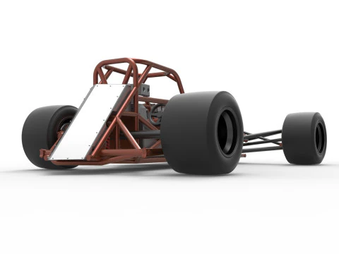 Supermodified front engine race car Base Version 3 Scale 1 to 25 3D Print Model