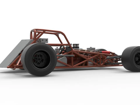 Supermodified front engine race car Base Version 3 Scale 1 to 25 3D Print Model