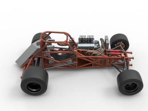 Supermodified front engine race car Base Version 3 Scale 1 to 25 3D printmodel