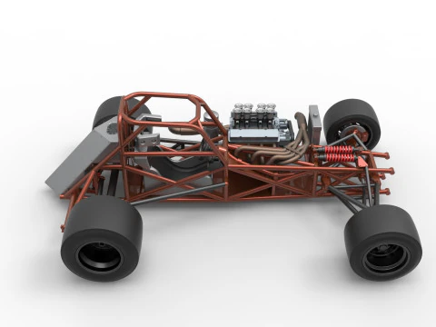 Supermodified front engine race car Base Version 3 Scale 1 to 25 3D Print Model