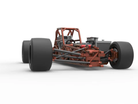 Supermodified front engine race car Base Version 3 Scale 1 to 25 3D Print Model
