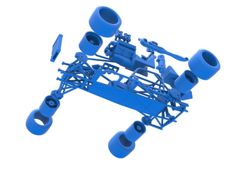 Supermodified front engine race car Base Version 3 Scale 1 to 25 3D printmodel