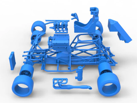 Supermodified front engine race car Base Version 3 Scale 1 to 25 3D Print Model
