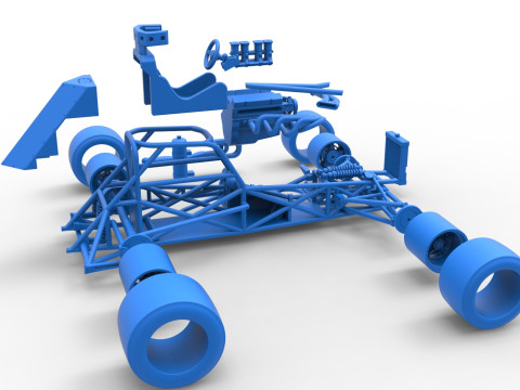 Supermodified front engine race car Base Version 3 Scale 1 to 25 3D printmodel