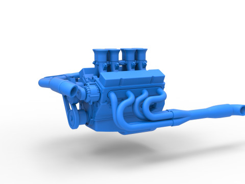 Engine V8 for Supermodified race car Version 3 Scale 1 to 25 Modello di stampa 3D