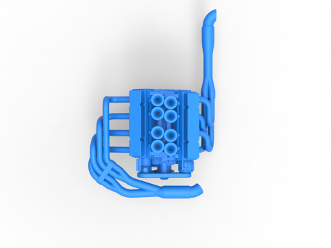 Engine V8 for Supermodified race car Version 3 Scale 1 to 25 3D Druckmodell
