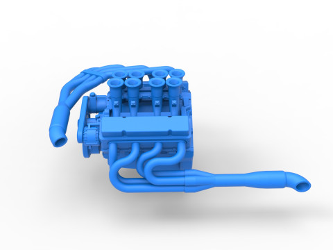 Engine V8 for Supermodified race car Version 3 Scale 1 to 25 3D Druckmodell