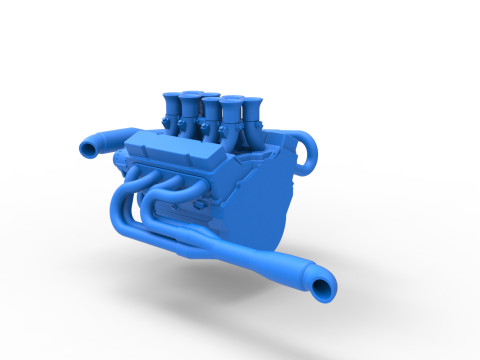Engine V8 for Supermodified race car Version 3 Scale 1 to 25 3D Druckmodell