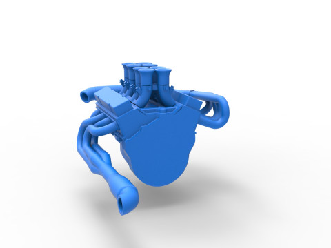 Engine V8 for Supermodified race car Version 3 Scale 1 to 25 3D Druckmodell