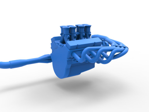 Engine V8 for Supermodified race car Version 3 Scale 1 to 25 3D Druckmodell