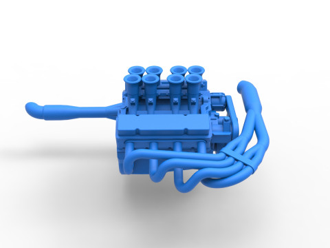 Engine V8 for Supermodified race car Version 3 Scale 1 to 25 3D Druckmodell