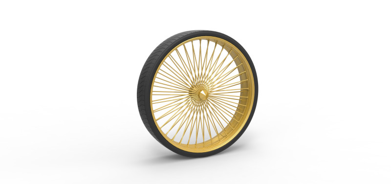 50 inch Wire wheel of Donk car Scale 1 to 25 3D Print Model .c4d .max .obj .3ds .fbx .stl .blend