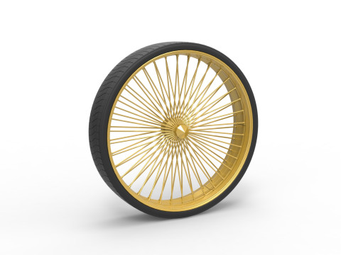 50 inch Wire wheel of Donk car Scale 1 to 25 Modello di stampa 3D
