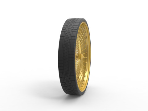 50 inch Wire wheel of Donk car Scale 1 to 25 3D Print Model