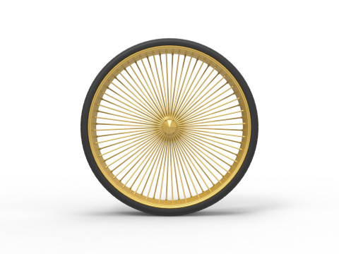 50 inch Wire wheel of Donk car Scale 1 to 25 3D Print Model