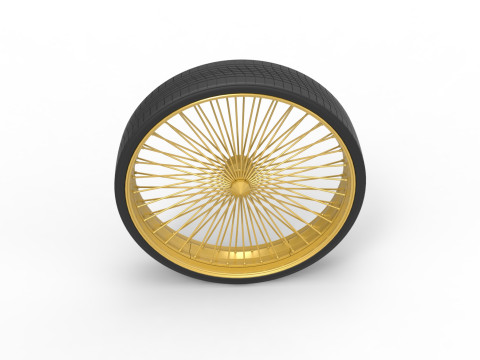 50 inch Wire wheel of Donk car Scale 1 to 25 3D Print Model