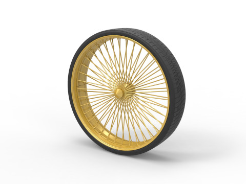50 inch Wire wheel of Donk car Scale 1 to 25 3D Print Model
