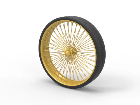 50 inch Wire wheel of Donk car Scale 1 to 25 3D Print Model