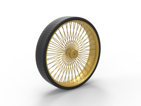 50 inch Wire wheel of Donk car Scale 1 to 25 3D Print Model