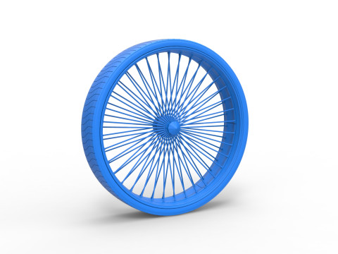 50 inch Wire wheel of Donk car Scale 1 to 25 3D Print Model