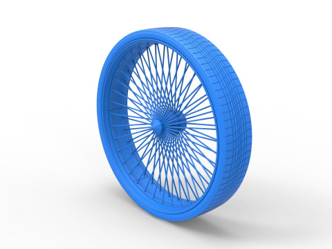 50 inch Wire wheel of Donk car Scale 1 to 25 3D Print Model
