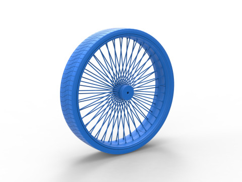 50 inch Wire wheel of Donk car Scale 1 to 25 3D Print Model