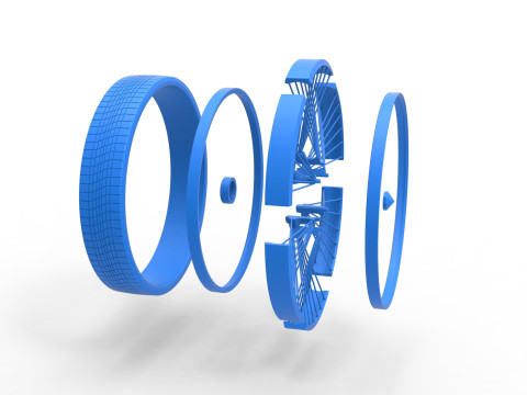 50 inch Wire wheel of Donk car Scale 1 to 25 3D Print Model