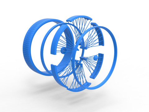 50 inch Wire wheel of Donk car Scale 1 to 25 3D Print Model