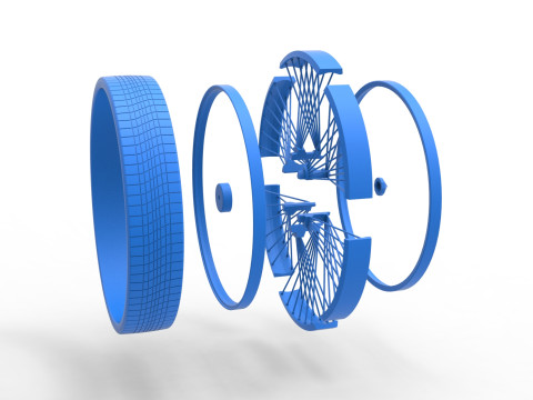 50 inch Wire wheel of Donk car Scale 1 to 25 3D Print Model