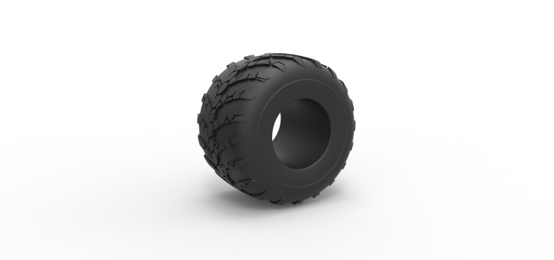Monster Jam tire 34 Scale 1 to 25 3D Print Model .c4d .max .obj .3ds .fbx .stl .blend