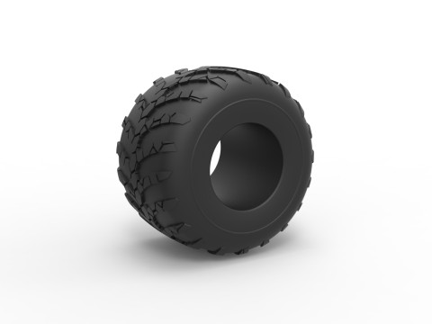 Monster Jam tire 34 Scale 1 to 25 Modello di stampa 3D