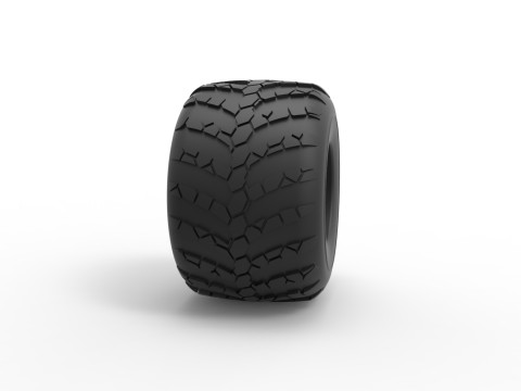 Monster Jam tire 34 Scale 1 to 25 3D Print Model