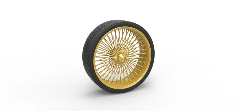 30 inch Wire wheel of Donk car Scale 1 to 25 3D Print Model .c4d .max .obj .3ds .fbx .stl .blend 