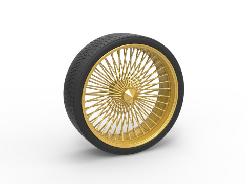 30 inch Wire wheel of Donk car Scale 1 to 25 Modello di stampa 3D