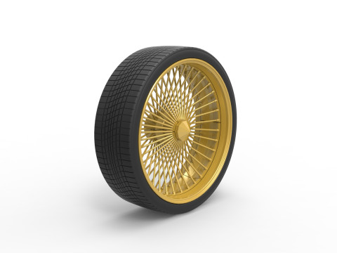 30 inch Wire wheel of Donk car Scale 1 to 25 3Dプリントモデル