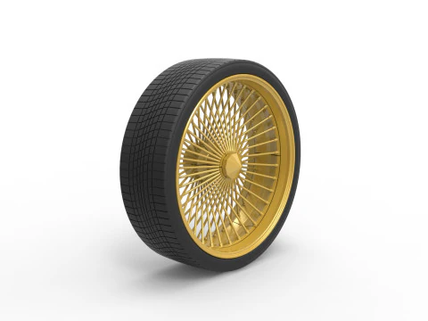 30 inch Wire wheel of Donk car Scale 1 to 25 3D Print Model