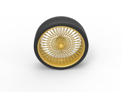 30 inch Wire wheel of Donk car Scale 1 to 25 3Dプリントモデル